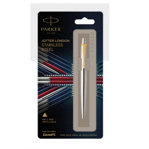 Jotter London Stainless steel ball pen with gold trim