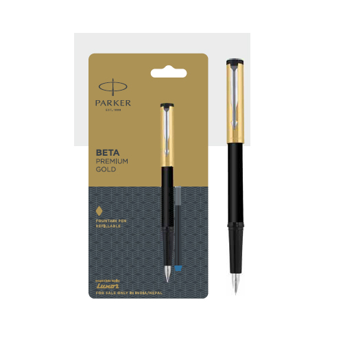 Parker Beta Premium Gold Fountain Pen With Stainless Steel Trim Authorized Distributor Wholesaler Retailer Bulk Order Buy Shop Online Supplier Dealers In Kerala South India