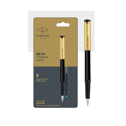 Parker Beta Premium Gold Refillable Fountain Pen Authorized Distributor Wholesaler Retailer Bulk Order Buy Shop Online Supplier Dealers In Kerala South India