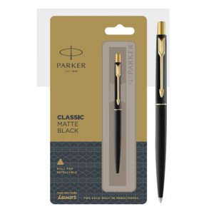 Parker classic matte ball pen with gold trim