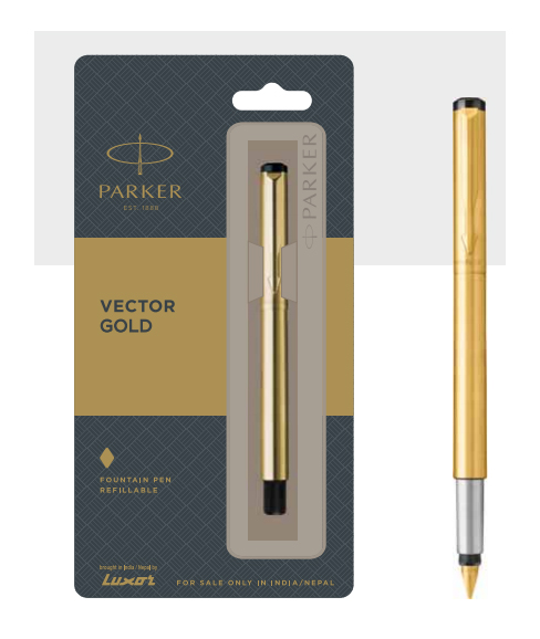 Parker Vector Gold Fountain Pen With Gold Trim Authorized Wholesaler Retailer Bulk Order Buy Shop Online Supplier Dealers In Kerala South India