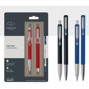 Parker Vector Roller ball + Fountain pen with stainless steel trim