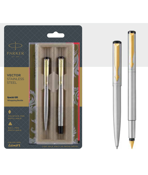 Parker Vector Ball Pen Fountain Pen With Gold Trim Authorized Wholesaler Retailer Bulk Order Buy Shop Online Supplier Dealers In Kerala South India