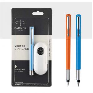 Parker Vector standard fountain pen with stainless steel trim at Rs 300