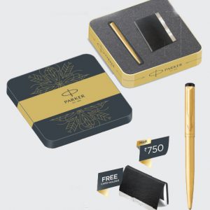 Parker Vector Gold Ball Pen GT with FREE Card Holder