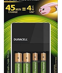 Duracell High Speed Value Charger with 2 AA (1300 mAh) and 2 AAA (750 mAh) Rechargeable Batteries (Green) | SKU: 5000547 | Buy Bulk Online